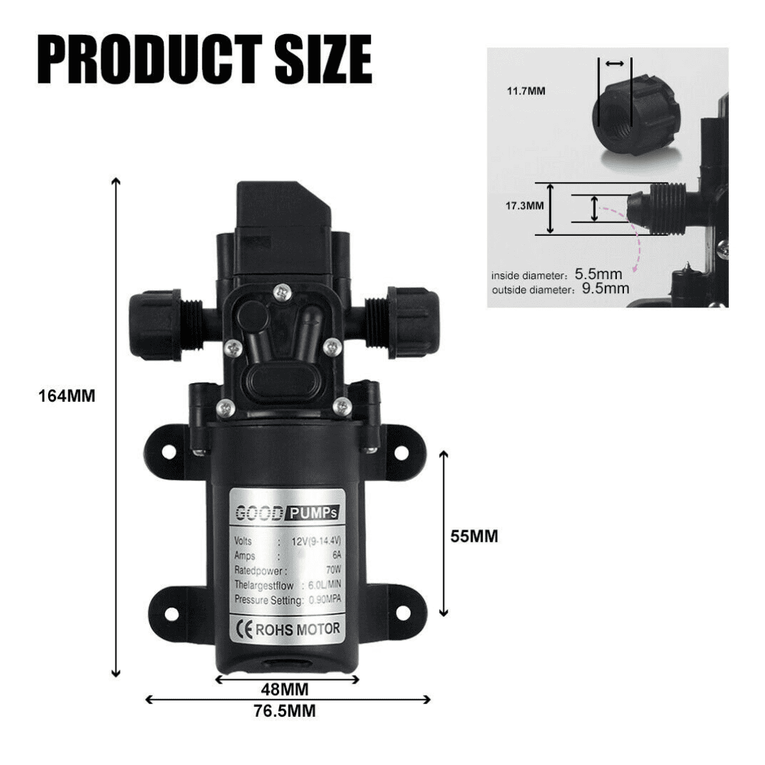 12V Self Priming Water Pump Kit (Includes Tap + 5m pipe) — image 2