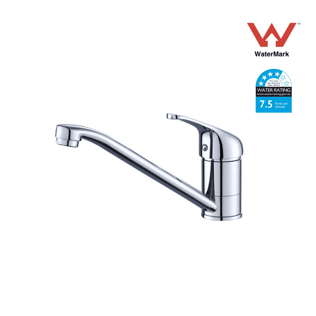 12cm Bathroom Mixer Tap in Polished Chrome - Extended Sprout