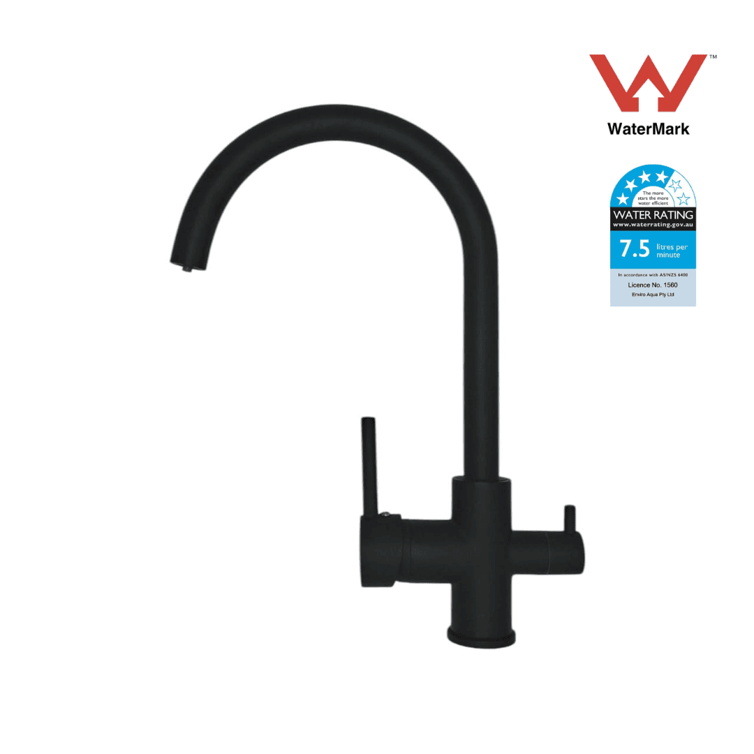 3 Way Filtered Kitchen Tap for RO Water Filters - Mixer in Black, N...