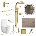 Complete Bathroom Package 4G | Brushed Gold | Watermark Certified