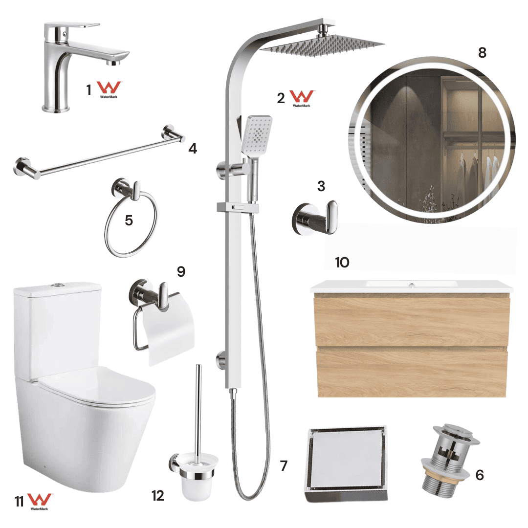 Complete Bathroom Package 2C | Polished Chrome | Watermark Certified