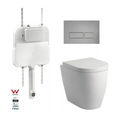 In Wall Concealed Cistern Toilet Rimless floor mount Pan chrome but... — image 2
