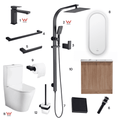 Complete Bathroom Package 3B | Matte Black | Watermark Certified