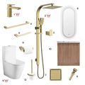Complete Bathroom Package 3G | Brushed Gold | Watermark Certified