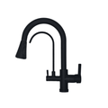 3 Way Pull Down Spray Tap - Kitchen Mixer in Black, Chrome and Nickel