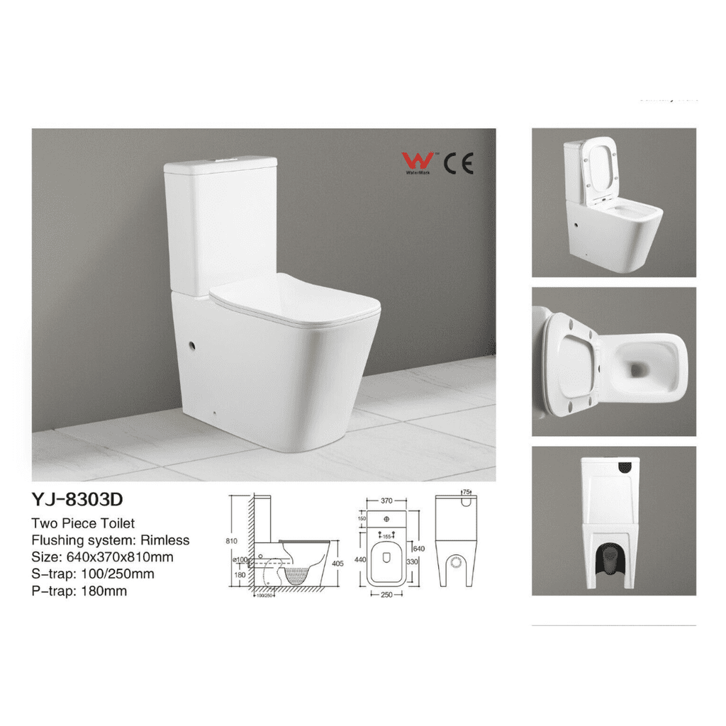 Rimless Watermark Wash Down Toilet | Soft Close Seat | WELS Rated — image 5