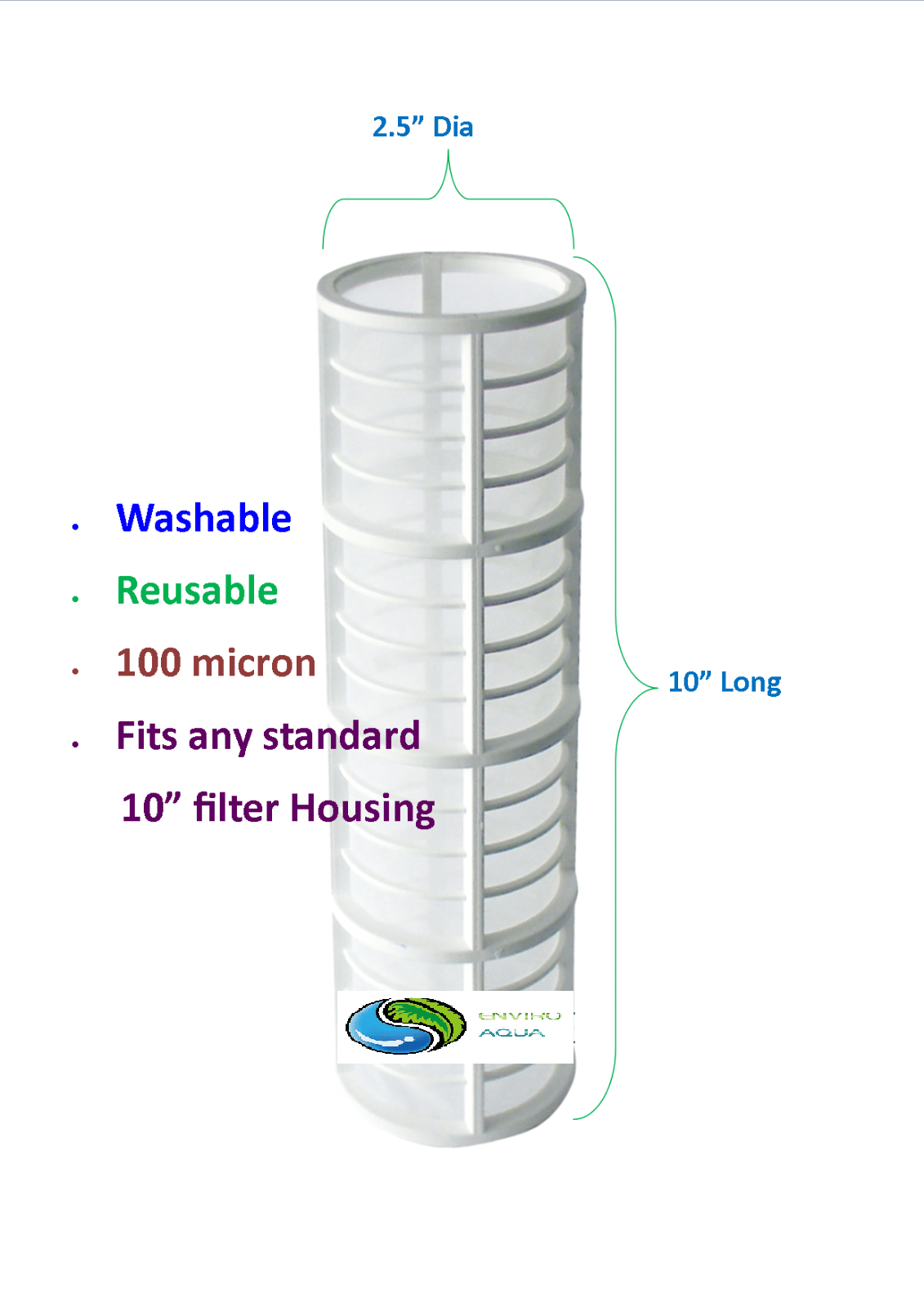 Reusable 100 micron Strainer Water Filter Washable Filter Sediment... — image 2