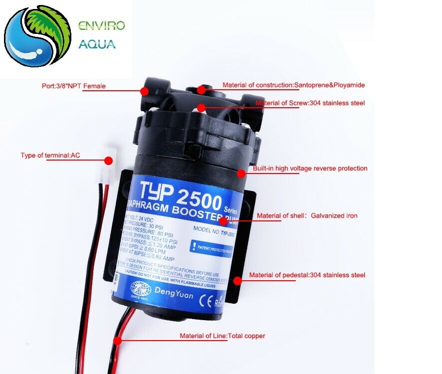 RO Water Filter 24v DC Diaphragm Pump Reverse Osmosis Pressure Boos... — image 2