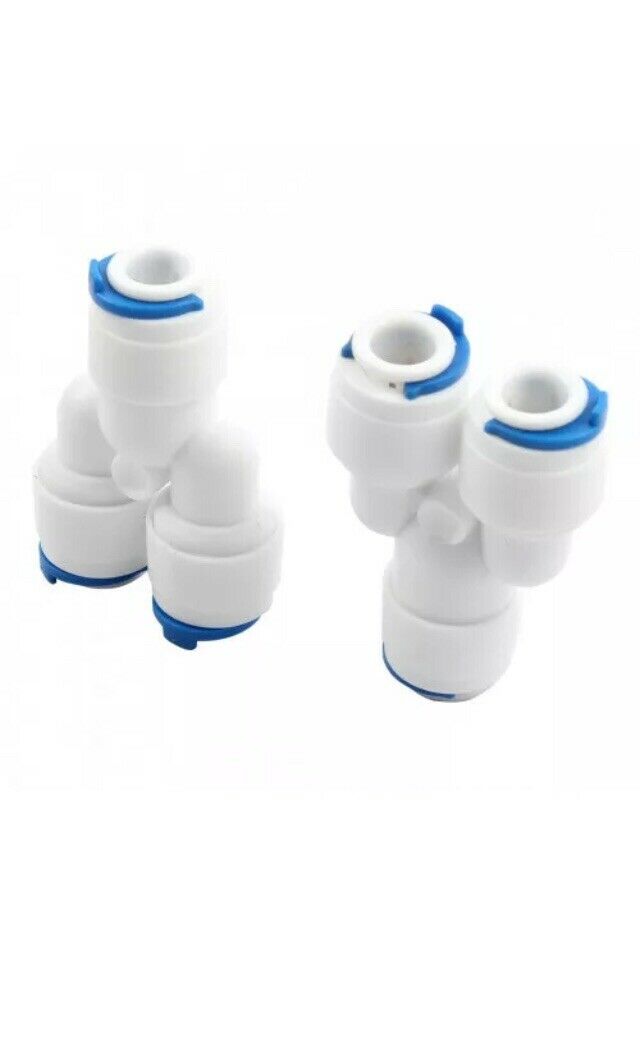 2X Home Plastic 3-Way Water Purifier Filters Tube Quick Connect Fit...