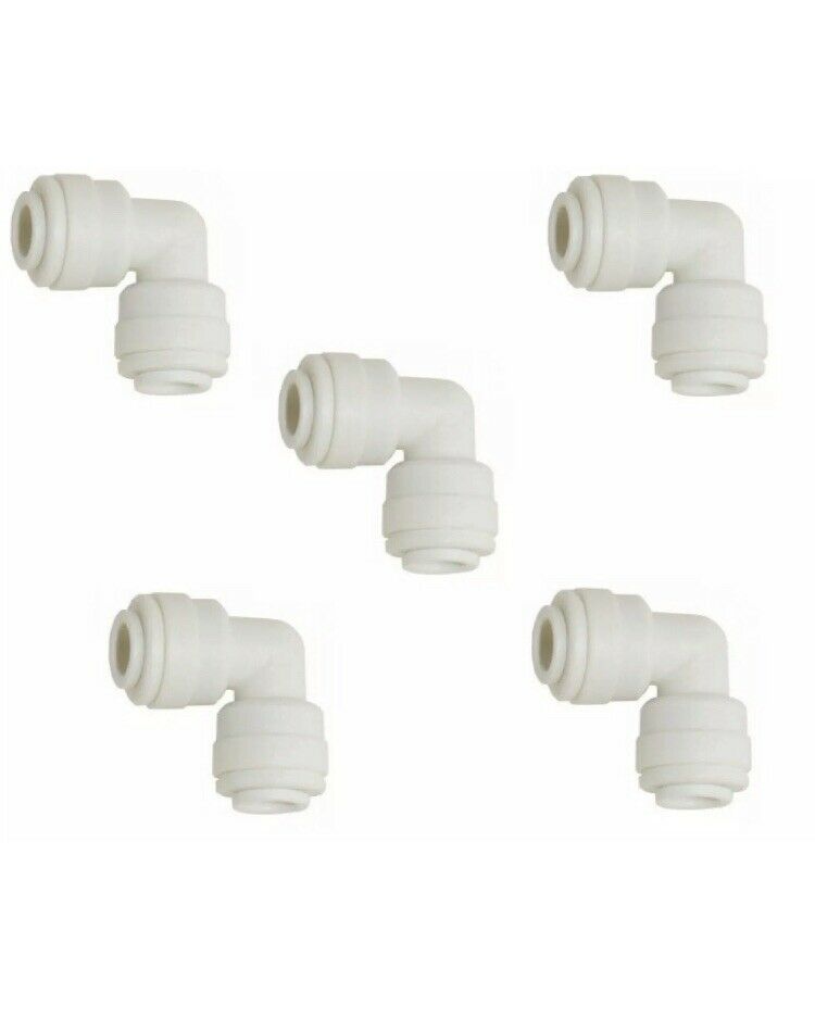 5 x 1/4" Push Fit Pipe Fitting Elbow Tube Connector Joiner Water Fi...