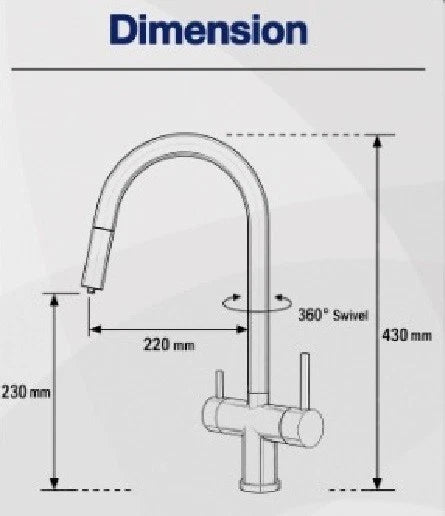 Sembowell Pull Out 3Way Kitchen Mixer WELS Rated + Watermark Certified | AUS