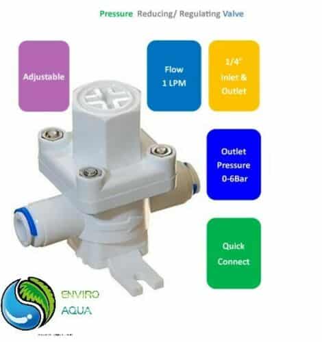 Water Pressure Reducing Valve with Quick Connect Fitting 1/4" (6mm)...