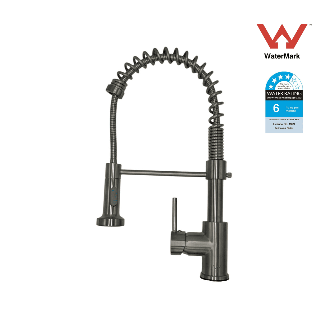 Spring Loaded Tap - Kitchen Mixer in Brushed Nickel