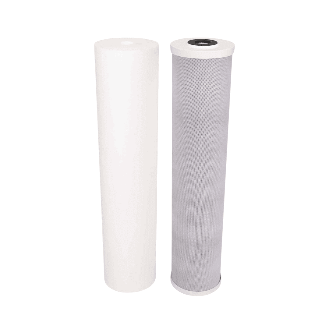 Twin Pair Water Filter Cartridges | Carbon, Sediment | 5 Micron